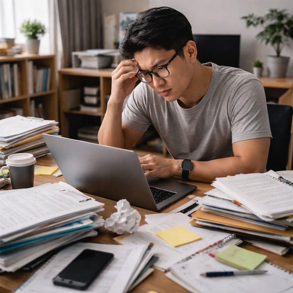 在家工作-忙碌的自由工作者