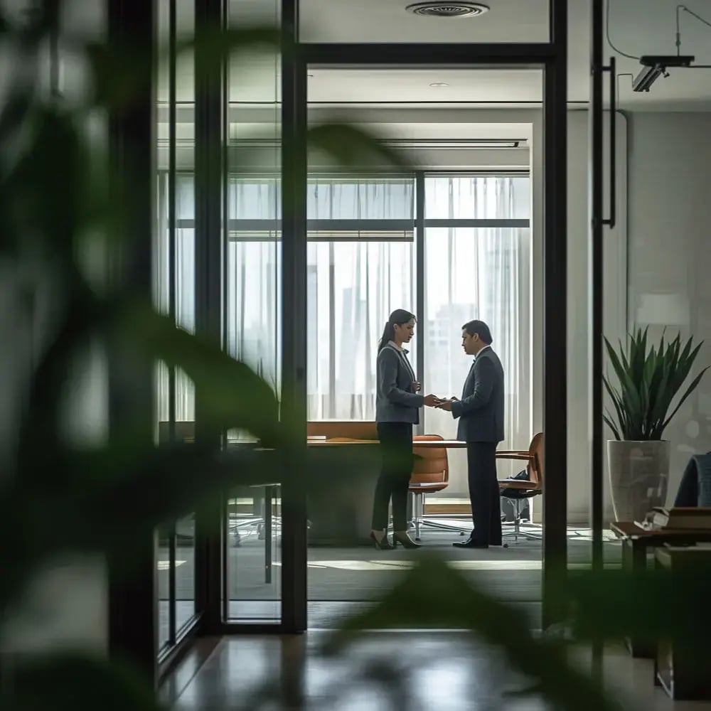 綠色辦公室示意圖,呈現共享辦公室透過共用空間、設備與服務,更接近-ESG-的實踐精神