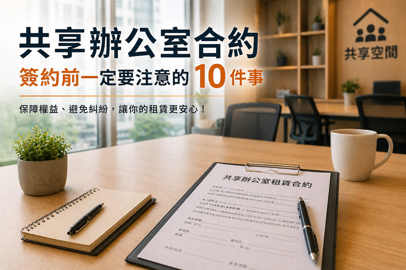 共享辦公室合約｜簽約前一定要注意的10件事（避免踩雷指南）